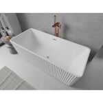 MEXEN/S - Nila volně stojící vana reliéf 170 x 75, bílá, sifon a přepad měď kartáčovaná 52841708000-65