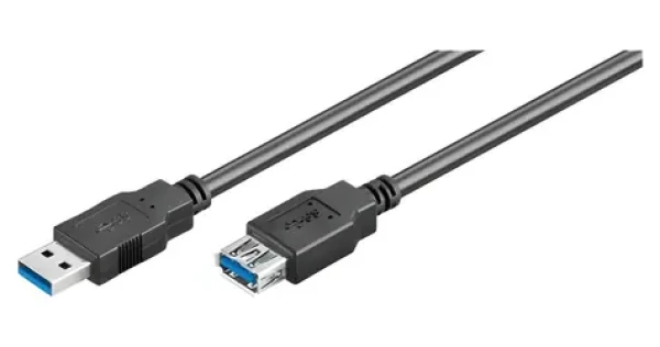 Goobay USB 3.0 SuperSpeed prodlužovací kabel A-A černá / Prodlužovací kabel / 5 Gbps / 5 m / stíněný (95726)
