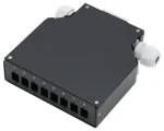 XtendLan mini rozvaděč DIN lišta černý / Rozvaděč / optický / 8x SC Simplex / 4 vstupní otvory / krytka (ORSDIN-408-SCSB)