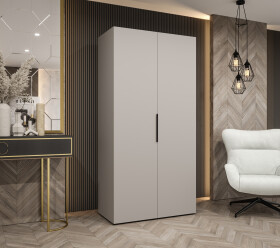 Šatní skříň Abi Marbella 1 Rozměry: 100 cm, Pásky / úchyty: Černá, Barva korpusu + barva dveří: Kašmír + Kašmír