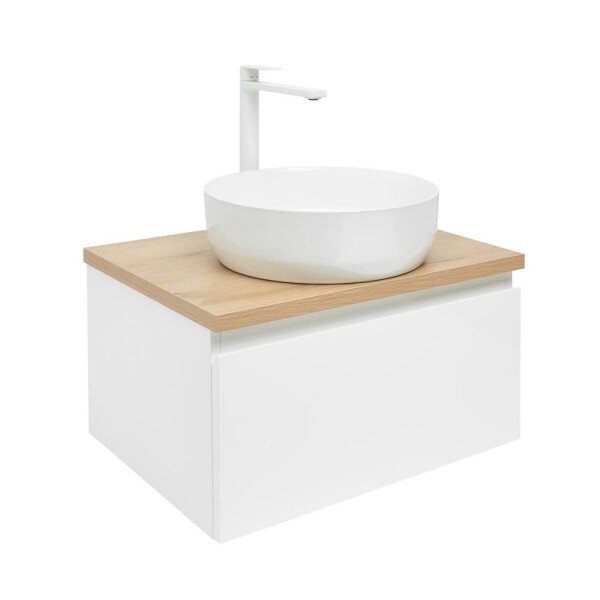 Koupelnová skříňka s krycí deskou SAT B-WAY 59x30x45 cm bílá lesk BWAY60WDOAKU2B BWAY60WDOAKU2B