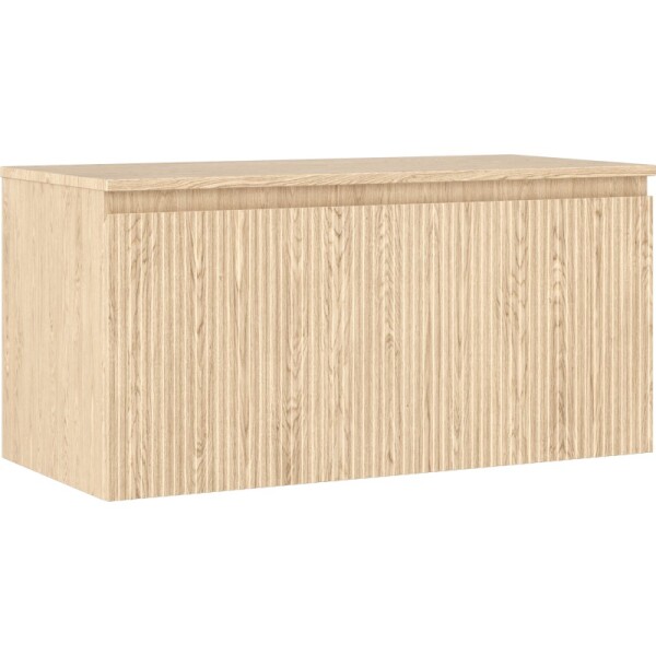MEXEN/S - Rivel koupelnová skříňka pod umyvadlo 100 cm s deskou, 1 šuplík, reliéf , dub 91A20-10047-1-BFC81