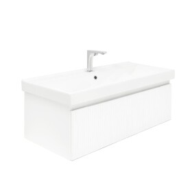 Koupelnová skříňka s baterií a umyvadlem SAT Evolution 1 98x30x44,8 cm bílá mat SATEVO100WMU1B SATEVO100WMU1B