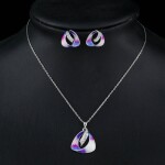Souprava náhrdelníku a náušnic Swarovski Elements Scarsi, Fialová 40 cm + 6 cm (prodloužení)