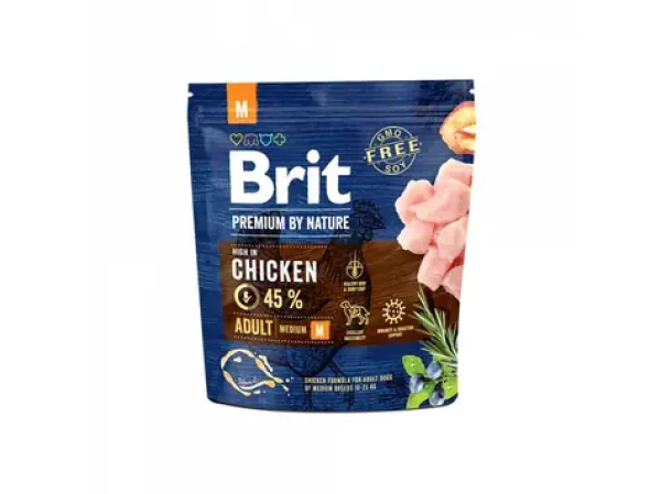 Brit Premium by Nature Adult M 1kg / Granule pro psy / pro dospělé psy středně velkých plemen (8595602526345)