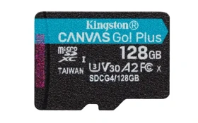 Kingston Canvas Go Plus microSDXC 128GB / UHS-I U3 / Class 10 / čtení: až 200MBs / zápis: až 160 MBs (SDCG4/128GBSP)