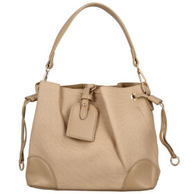 Módní dámská koženková kabelka na rameno Linna, béžová