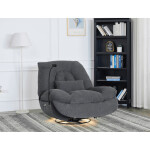 Polohovací křeslo, elektrické zabudované ovládání, šedá, látka, TV-7089 GREY2