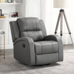 TV a relaxační křeslo, manuální polohování, potah šedá látka v dekoru kůže