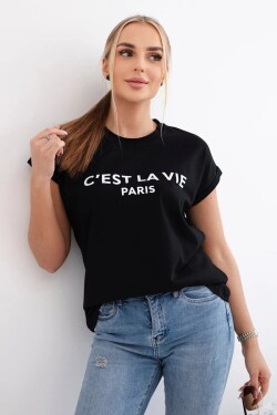 Bavlněná halenka C'est La Vie Paris černá