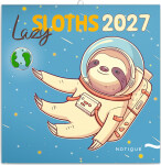 Kalendář 2027 poznámkový: Pohodoví lenochodi, 30 x 30 cm