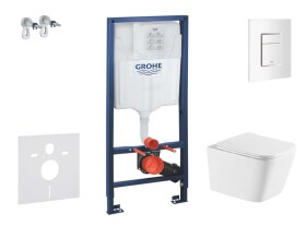 GROHE - Rapid SL Set předstěnové instalace, klozetu Arkas I a sedátka softclose, tlačítko Skate Cosmopolitan, alpská bílá SANI11BA3115