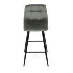 Židle barová, zelená látka, čtyřnohá kovová podnož, černý mat