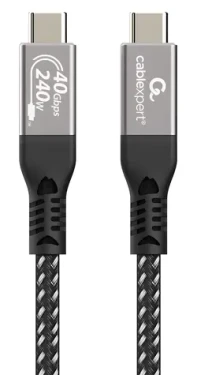 Gembird CCBP-USB4-CMCM240-0.5M černá / Kabel USB-C na USB-C4 / USB4 Gen 3x2 / 40 Gbps / 240 W / 0,5 m (CCBP-USB4-CMCM240-0.5M)