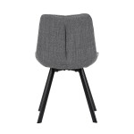 Židle jídelní, šedá látka, nohy černý kov
