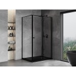 MEXEN/S - Mist-F sprchový kout skládací dveře pravá 95 x 75, černá okraj, černá 8A6T-095-075-70-70-P