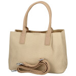 Módní dámská koženková kabelka do ruky Beatis, béžová