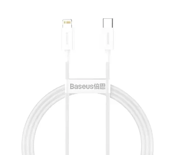 Baseus Superior bílá / Kabel USB-C/Lightning / 1 m / 20W / 480 Mb/s (6953156205314)