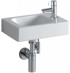 GEBERIT - iCon Umývátko bez přepadu s otvorem vpravo, 38x28 cm, bílá 124736000