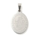 Přívěsek z nerezové oceli - placička se sv. Kryštofem - různé varianty - 27 x 18 x 2 mm - 1 ks Barva: Černá