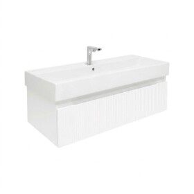Koupelnová skříňka s baterií a umyvadlem SAT Evolution 98x30x44,8 cm bílá mat SATEVO100WMU2BA SATEVO100WMU2BA
