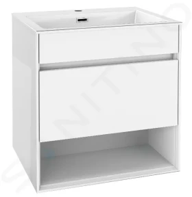 Kielle Nefia - Skříňka s umyvadlem 60 cm, lesklá bílá 50027S610