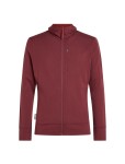 ICEBREAKER Mens Merino 260 Quantum IV LS Zip Hood, Port/Agate (vzorek) velikost: M