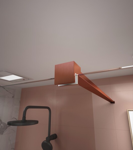 Erga Paris, stabilizační vzpěra pro sprchové zástěny o tloušťce skla 8mm, délka max. 100% 150cm, růžové zlato matná, ERG-V02-PARIS-BAR-RG