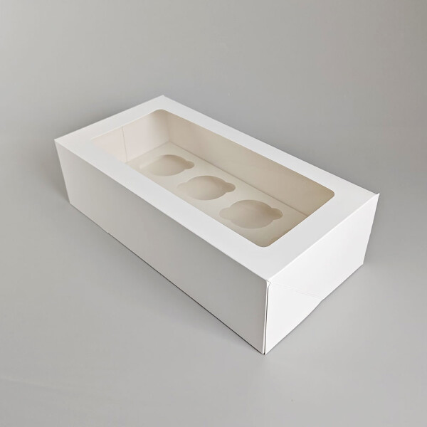 Cake star Bílá krabice s průhledným víkem na 8ks muffinů