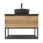 Koupelnová skříňka s umyvadlem a žulovou krycí deskou SAT B-Way 79x30x45 cm dub BWAY80OAKZFUB BWAY80OAKZFUB