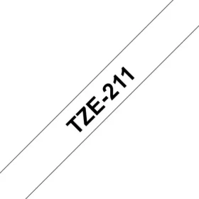 Brother Tape Black on White / Páska do tiskárny štítků / černý tisk / bílý podklad / 6 mm / 8 m (TZE-211)