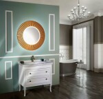 SAPHO - PRIDE STRIP kulaté zrcadlo s LED osvětlením v rámu ø 90cm, bronz PD954