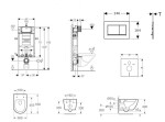 GEBERIT - Kombifix Set předstěnové instalace, klozetu Oudee a sedátka softclose, tlačítko Sigma30, černá lesk/černá mat SANI15CA5111