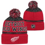 Outerstuff Dětská zimní čepice Detroit Red Wings NHL Puck Pattern Cuffed Pom