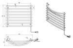 AQUALINE - Elektrický sušák ručníků, 570x465, 72W, šedý hliník-metalíza (RAL9007) SU210A