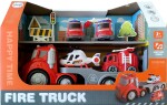 Mamido Hasičské auto s vlečkou pro nejmenší se světly a zvuky Fire Truck Transport
