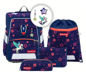 Školní aktovka SPACE SHINE Pegasus Night Nuala 5 dílný set, AGR certifikát