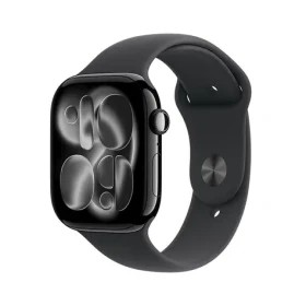 Apple Watch Series 11 GPS 42mm Klavírně černé hliníkové tělo - Černý sportovní řemínek M/L / 150–200 mm (MEQU4MP/A)