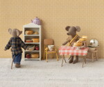 Maileg Kostkovaná košile a džíny pro myšáka / Dad Mouse, hnědá barva, kov, textil