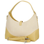Trendy dámská koženková kabelka do ruky Lussy, žlutá