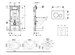 GEBERIT - Duofix Set předstěnové instalace, kompaktního klozetu Gaia sedátka softclose, tlačítko Sigma20, bílá/pozlacená SANI11CA3147