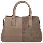 Luxusní dámská koženková kabelka do ruky Coveri Korina, taupe