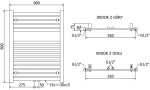 MEXEN/S - Hades radiátor + topná tyč 800 x 600 mm, 600 W, bílá W104-0800-600-2600-20