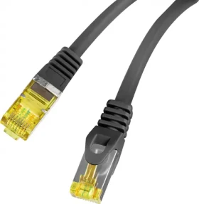 Lanberg CAT6A S/FTP černá / Patch kabel / 0,25 m / LSZH / CU / Fluke Passed (PCF6A-10CU-0025-BK)