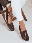 Dámské semišové hnědé mokasíny FashionStreet ZY1051 37