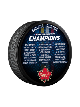 Inglasco / Sherwood Puk 4 Nations Face-Off Team Canada Roaster Souvenir Collectors Puck