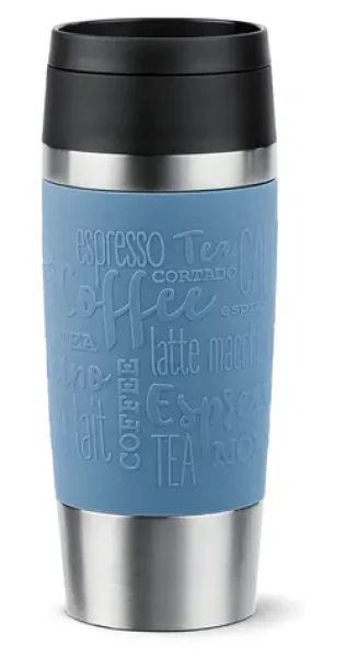 Emsa Travel Mug Classic 0,36l modrá / Termohrnek / nerezová ocel / silikonová manžeta (N2021100)