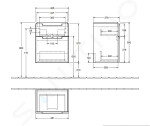 VILLEROY & BOCH - Subway 2.0 Umyvadlová skříňka, 485x590x379 mm, 2 zásuvky, Glossy White A90710DH