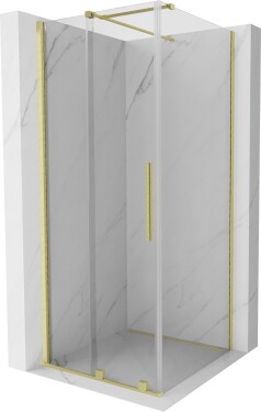 MEXEN/S - Velar sprchový kout 110 x 110, transparent, zlatá kartáčovaná 871-110-110-01-55