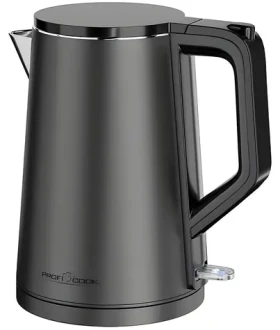 ProfiCook PC-WK 1290 grafitová / Rychlovarná konvice / 1,5 l / 2200 W / Nerezová nádoba (501293)